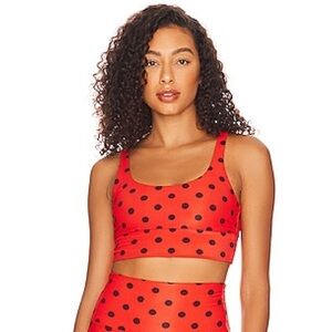 NWT Beach Riot Leah Top in Scarlet Polka Dot